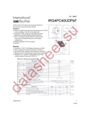 IRG4PC40UD-EPBF datasheet  